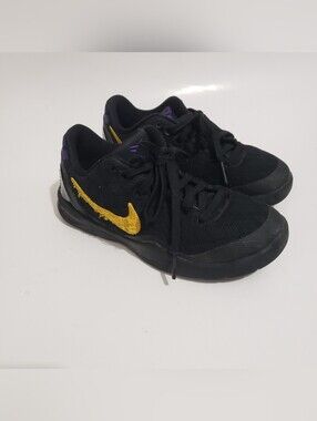 Nike Kobe 8 Protro PS Lakers Away Kids Shoes 12.5C Black Gold Purple FN0267-002